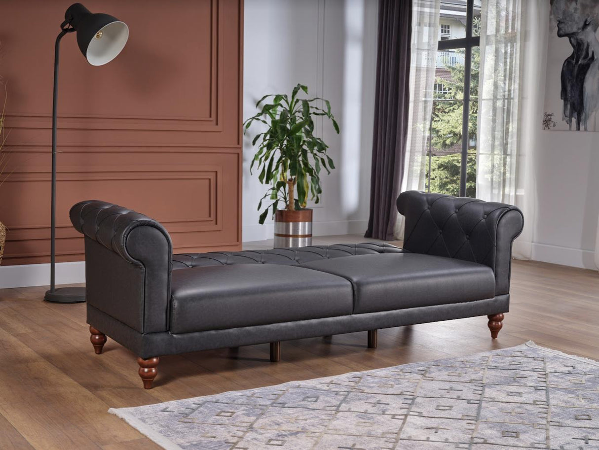 Muse Muse Grey PU 3-Seat Sleeper Sofa from Bellona - Luna Furniture