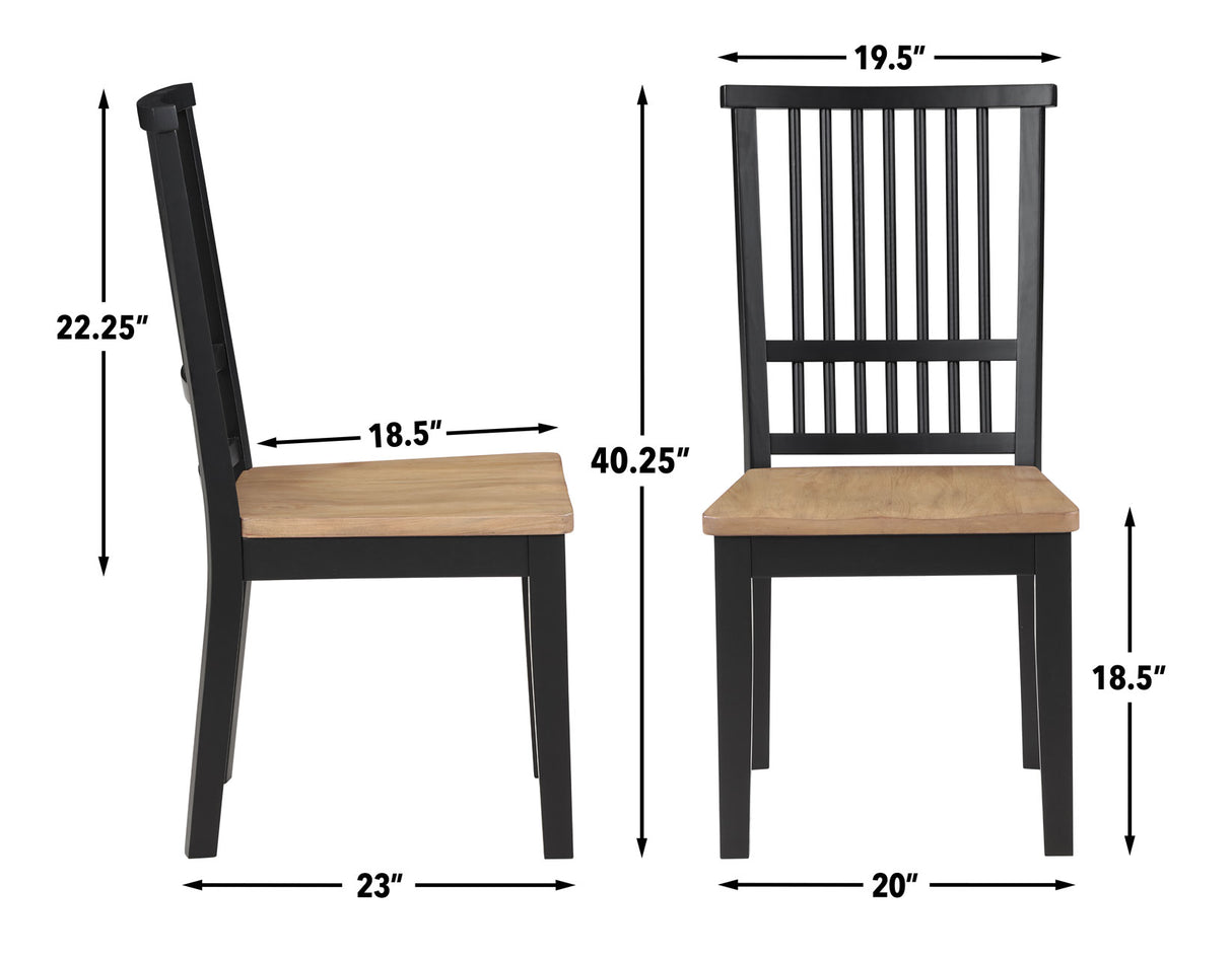Magnolia Oak/Black 5-Piece 72-108-inch Dining Set from Steve Silver - Luna Furniture