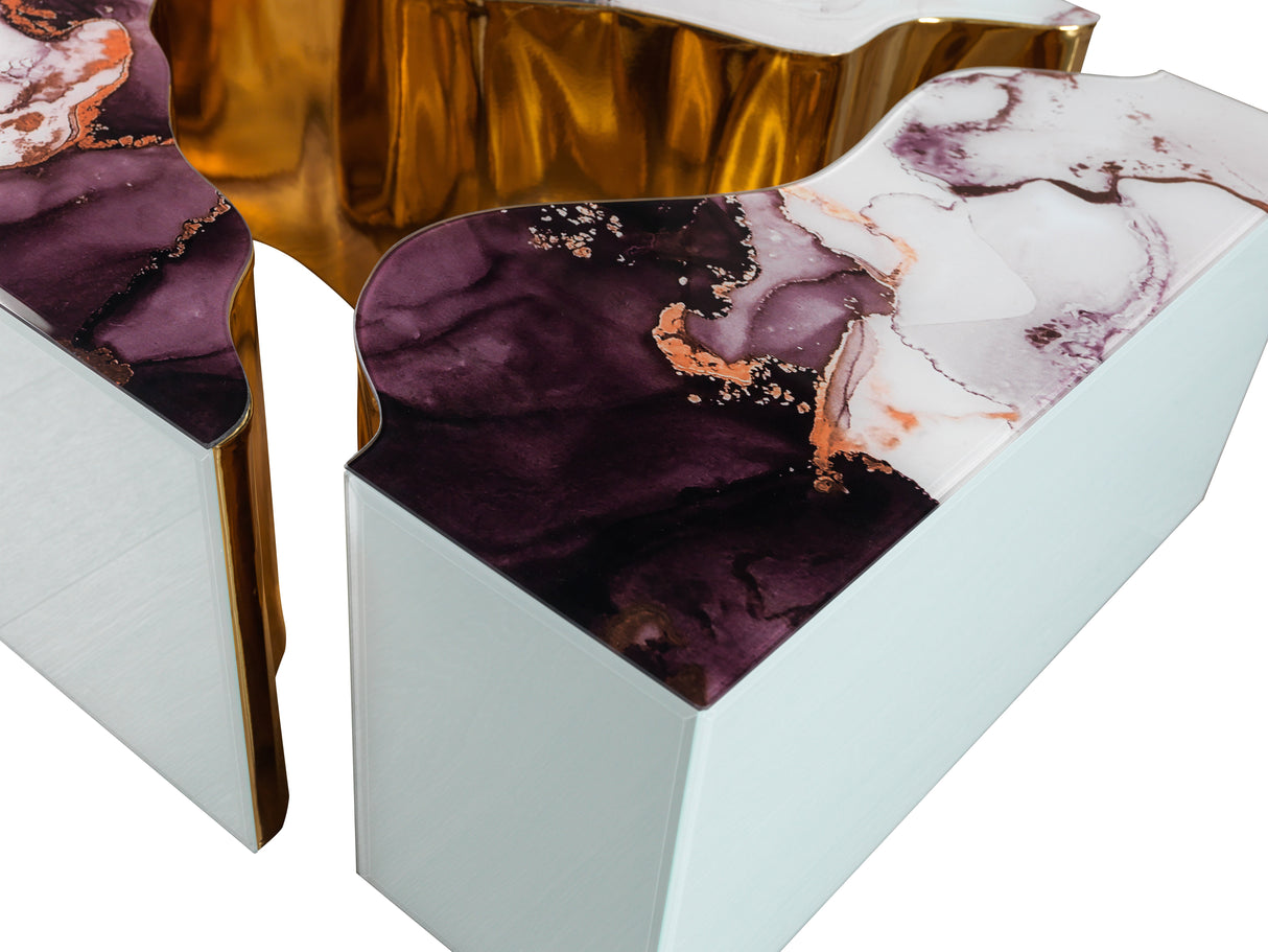 Dream White Marble 3-Piece Coffee Table from Nova Furniture - Luna Furniture