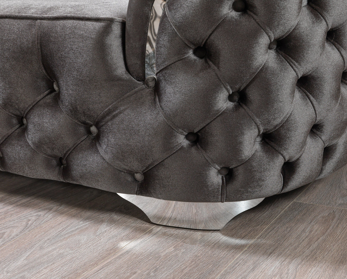 Lupino Gray Velvet Loveseat 79" from Nova Furniture - Luna Furniture