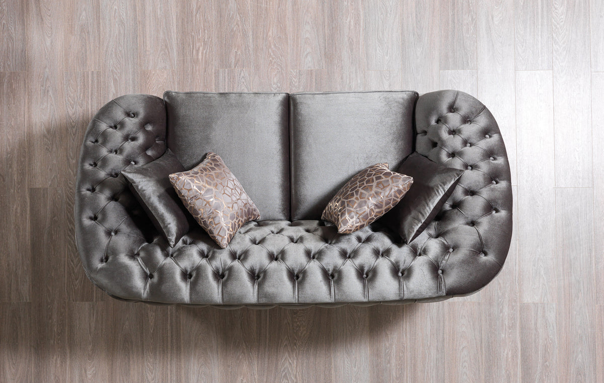 Lupino Gray Velvet Loveseat 79" from Nova Furniture - Luna Furniture