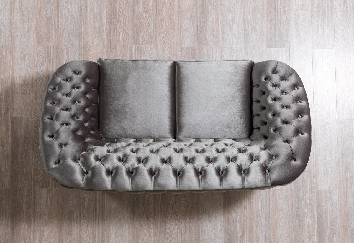 Lupino Gray Velvet Loveseat 79" from Nova Furniture - Luna Furniture