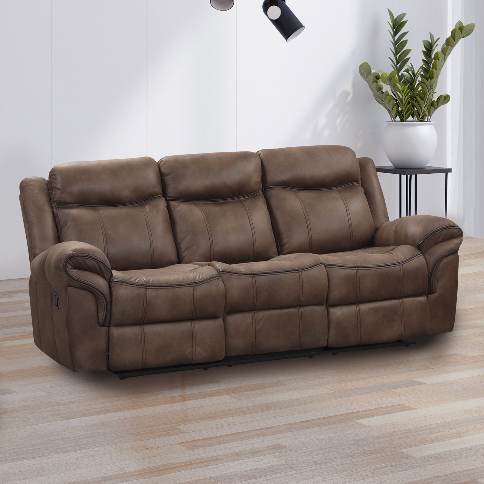 Agata Brown Manual Sofa – Luna Furniture