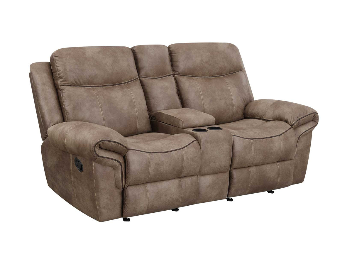 Nashville Cocoa Manual Glider Recliner Console Loveseat from Steve Silver - Luna Furniture