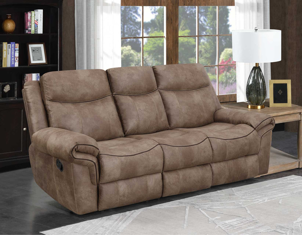 Nashville Cocoa Reclining Sofa with Drop-Down Console from Steve Silver - Luna Furniture