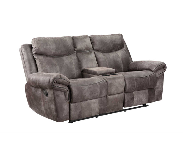 Nashville Gray Manual Glider Recliner Console Loveseat