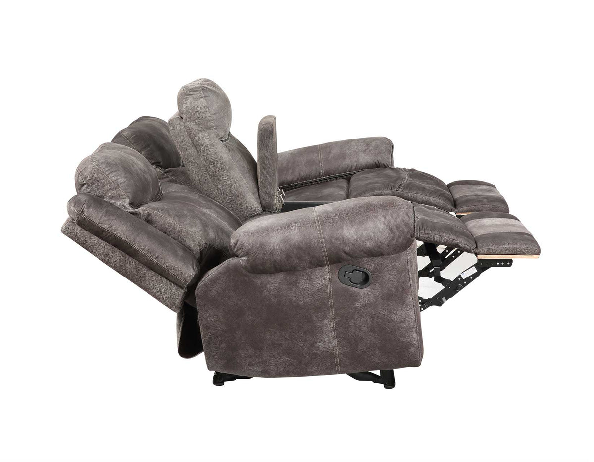 Nashville Gray Manual Glider Recliner Console Loveseat from Steve Silver - Luna Furniture