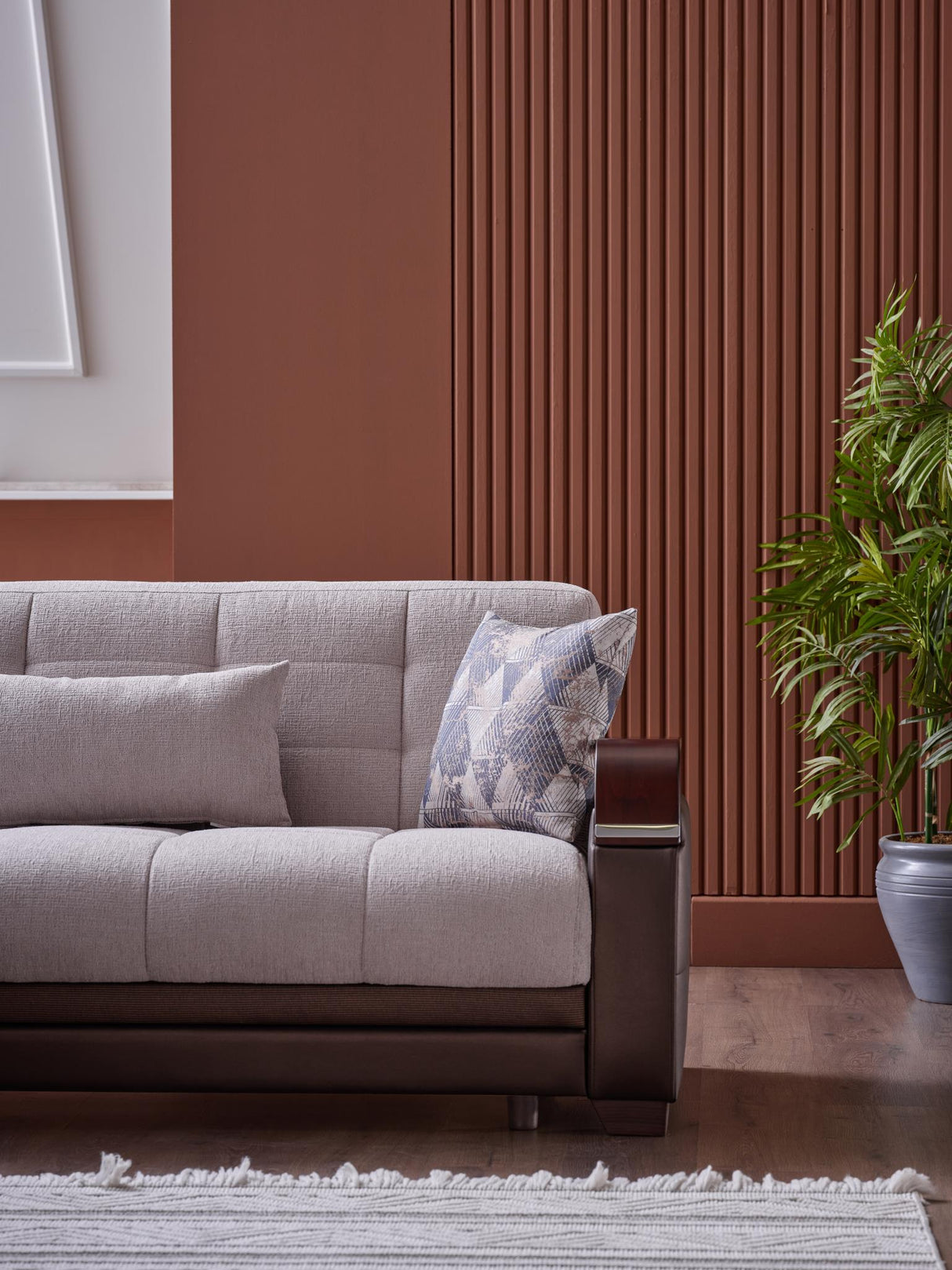 Natural Nivus Beige Sleeper Sectional from Bellona - Luna Furniture