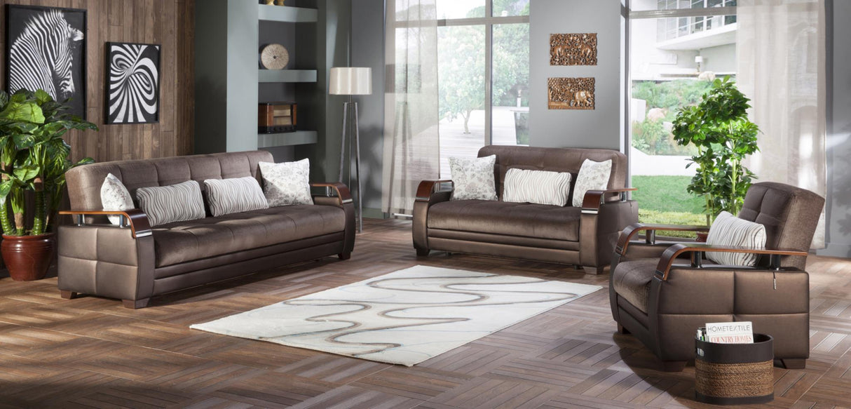 Natural Prestige Brown Living Room Set from Bellona - Luna Furniture