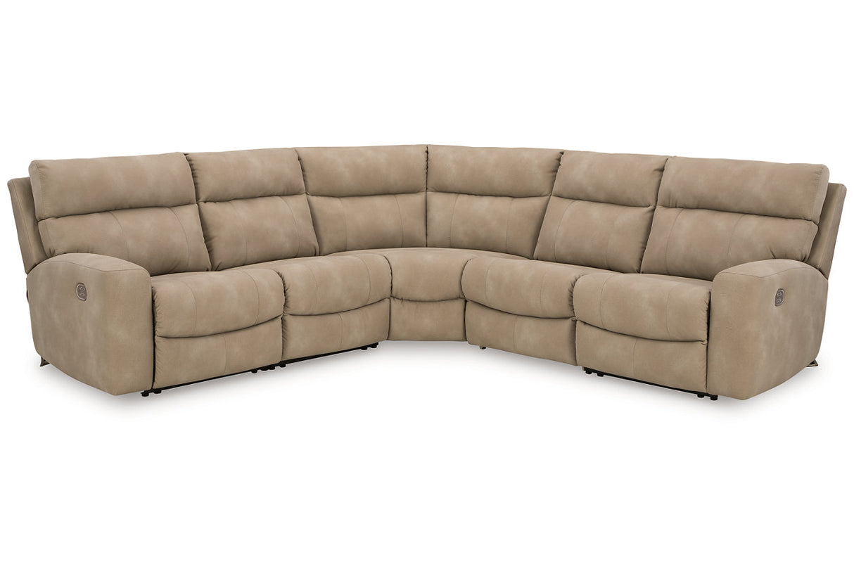 Next-Gen DuraPella Sand 5-Piece Power Reclining Sectional from Ashley - Luna Furniture
