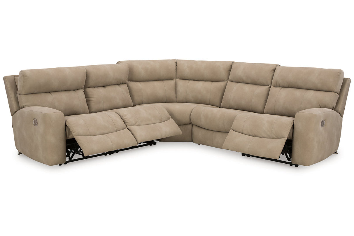 Next-Gen DuraPella Sand 5-Piece Power Reclining Sectional from Ashley - Luna Furniture