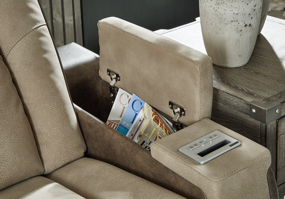 Next-Gen DuraPella Sand Power Reclining Loveseat and Power Recliner from Ashley - Luna Furniture