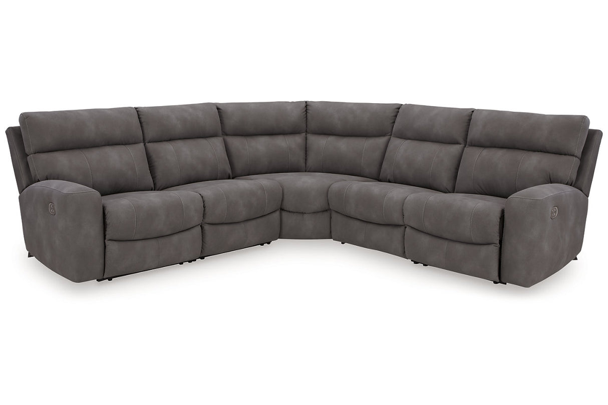 Next-Gen DuraPella Slate 5-Piece Power Reclining Sectional from Ashley - Luna Furniture