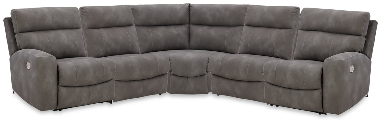 Next-Gen DuraPella Slate 5-Piece Power Reclining Sectional from Ashley - Luna Furniture