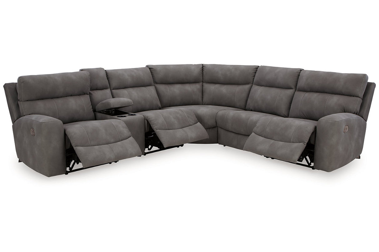Next-Gen DuraPella Slate 6-Piece Power Reclining Sectional from Ashley - Luna Furniture