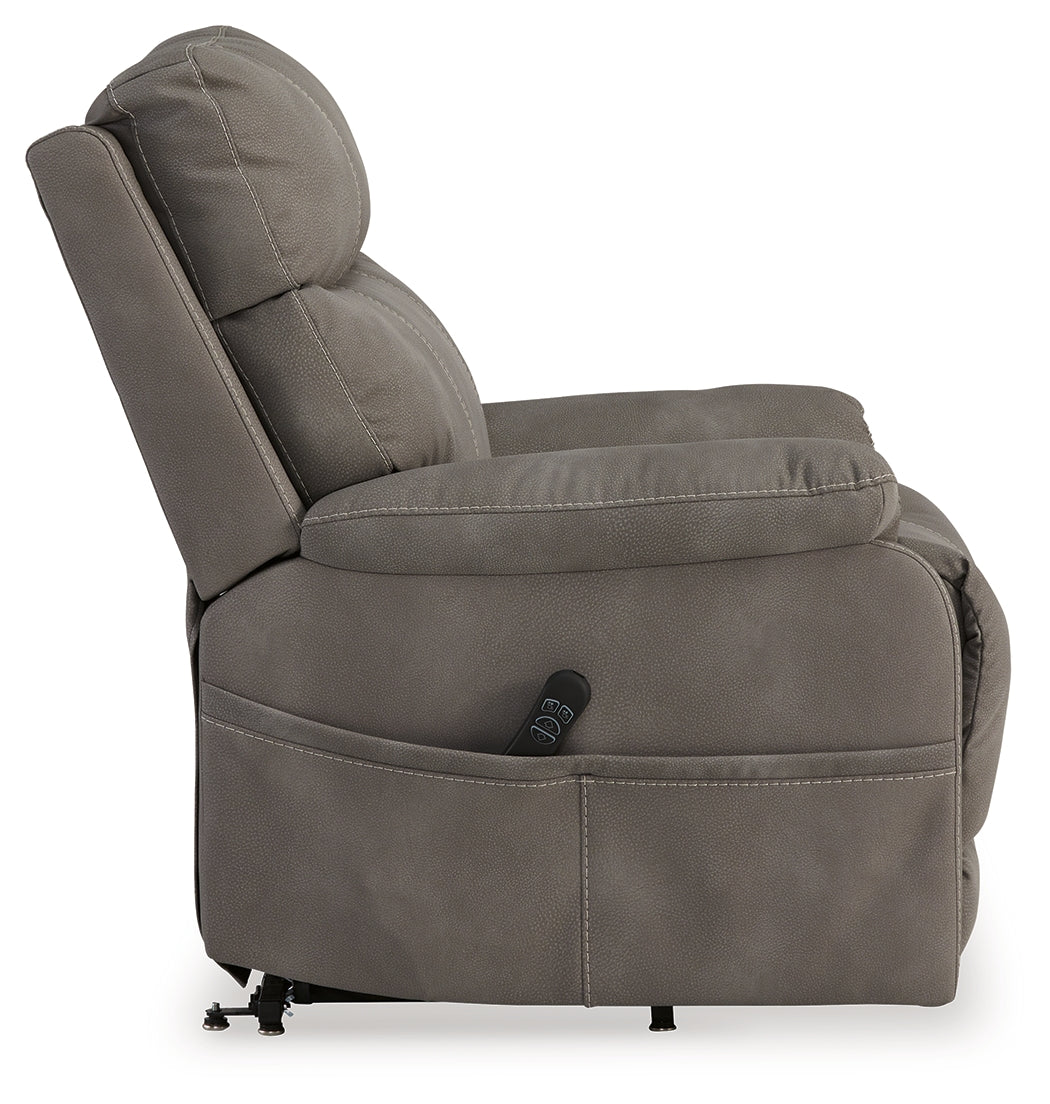 Next-Gen Durapella Slate Power Lift Recliner from Ashley Furniture - Luna Furniture