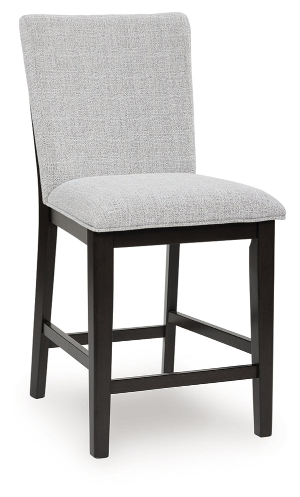 Neymorton Dark Grayish Brown Counter Height Barstool, Set of 2