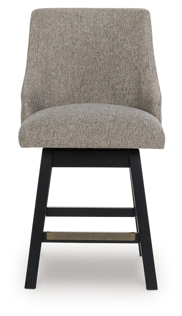 Neymorton Dark Grayish Brown Counter Height Barstool (Set of 2), Set of 2 from Ashley - Luna Furniture