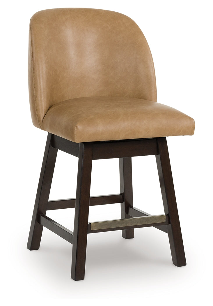Neymorton Dark Grayish Brown Counter Height Barstool (Set of 2), Set of 2 from Ashley - Luna Furniture