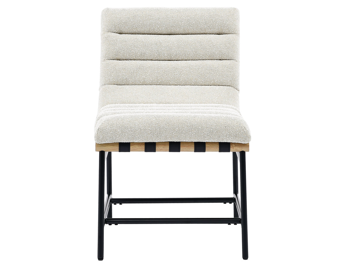 Nicco 20″ Side Chair, Eggshell Polyester Fabric from Steve Silver - Luna Furniture