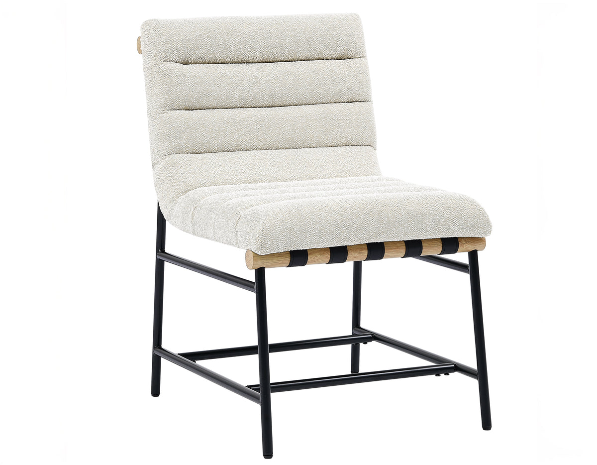 Nicco 20″ Side Chair, Eggshell Polyester Fabric from Steve Silver - Luna Furniture