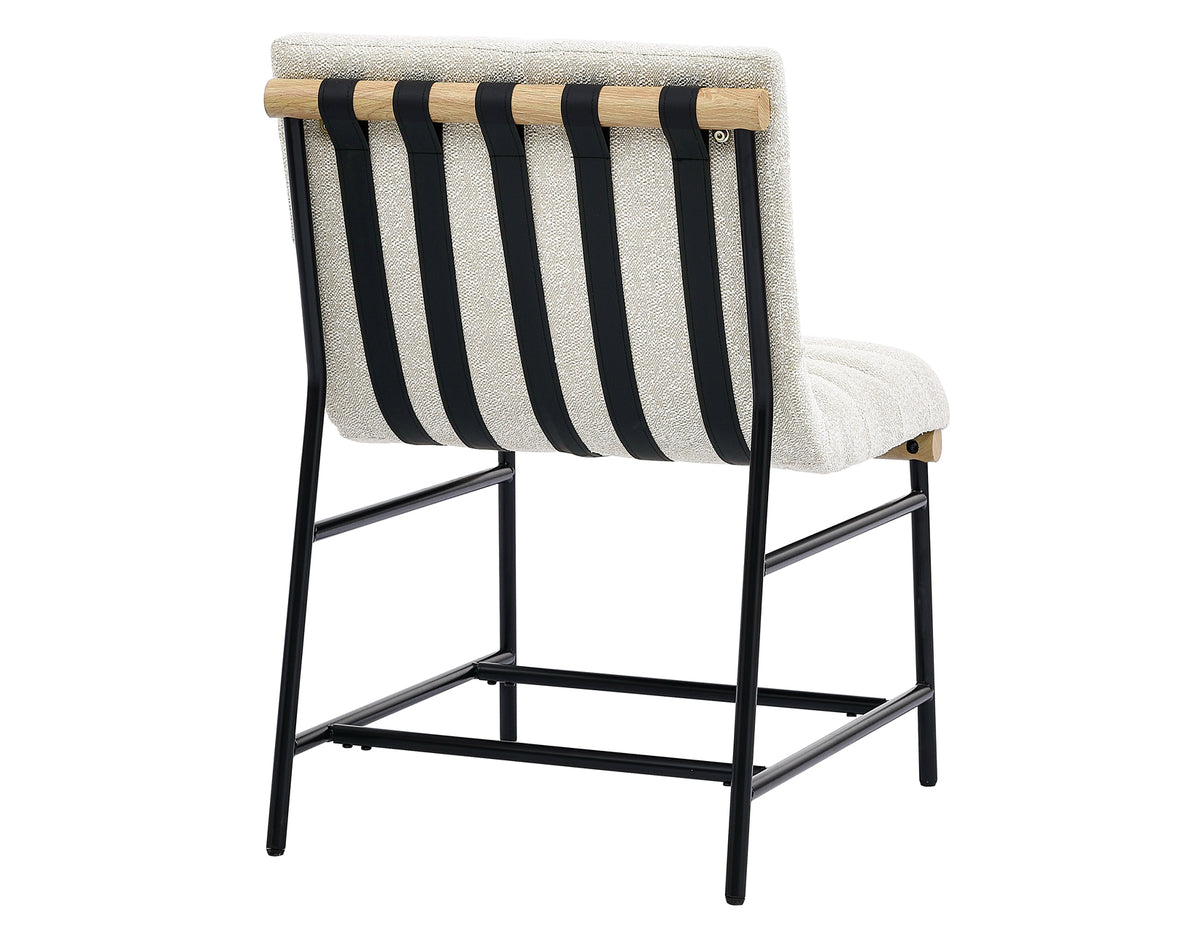 Nicco 20″ Side Chair, Eggshell Polyester Fabric from Steve Silver - Luna Furniture