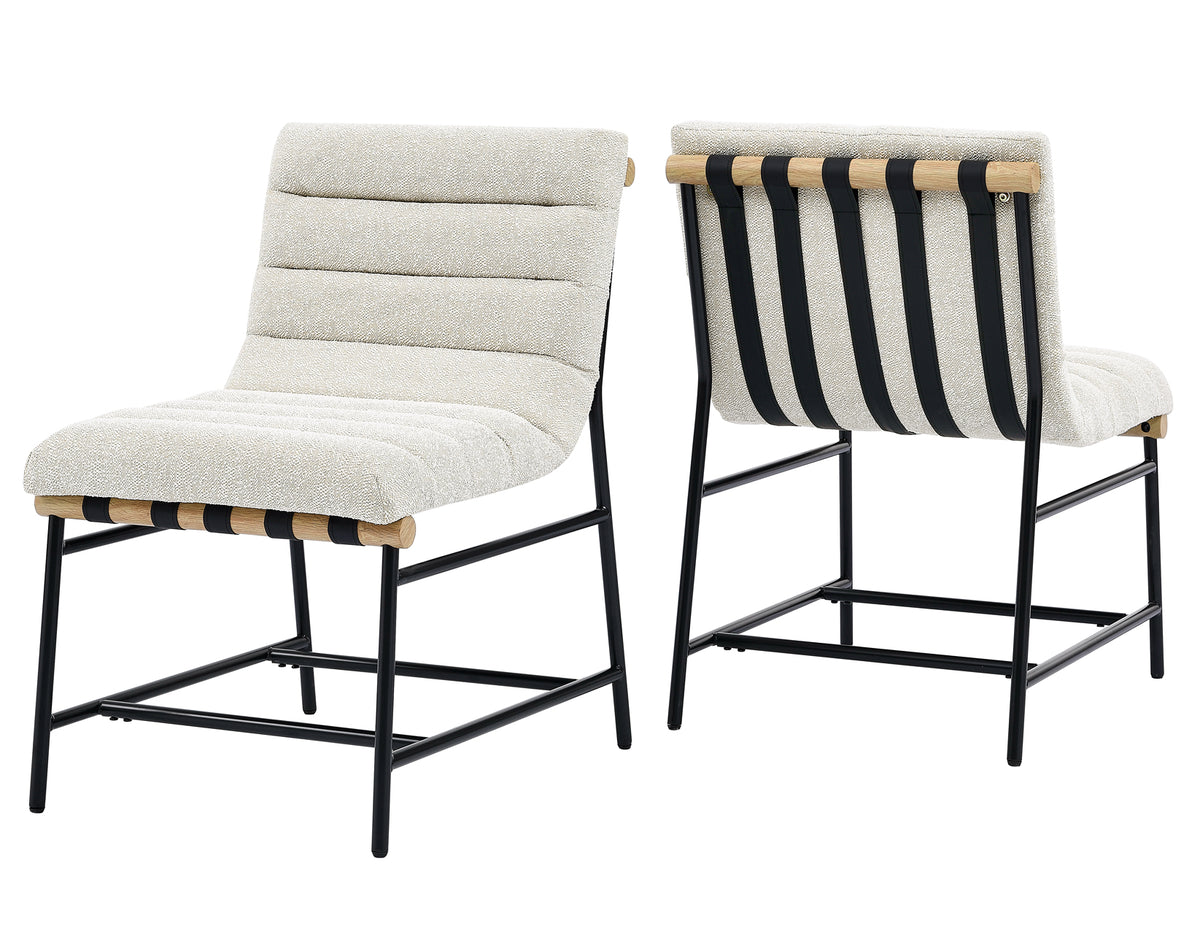 Nicco 20″ Side Chair, Eggshell Polyester Fabric from Steve Silver - Luna Furniture