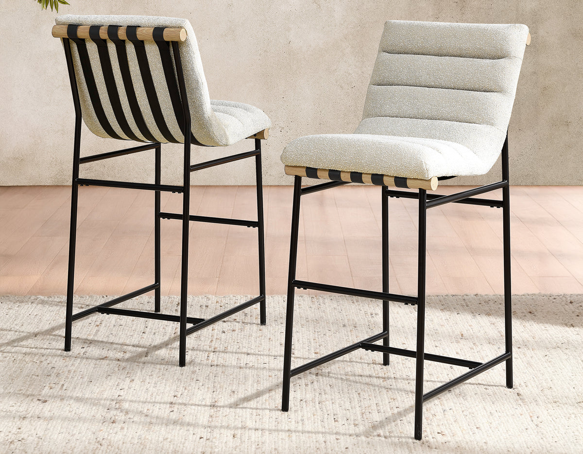 Nicco Black/Eggshell 30-inch Bar Chair from Steve Silver - Luna Furniture