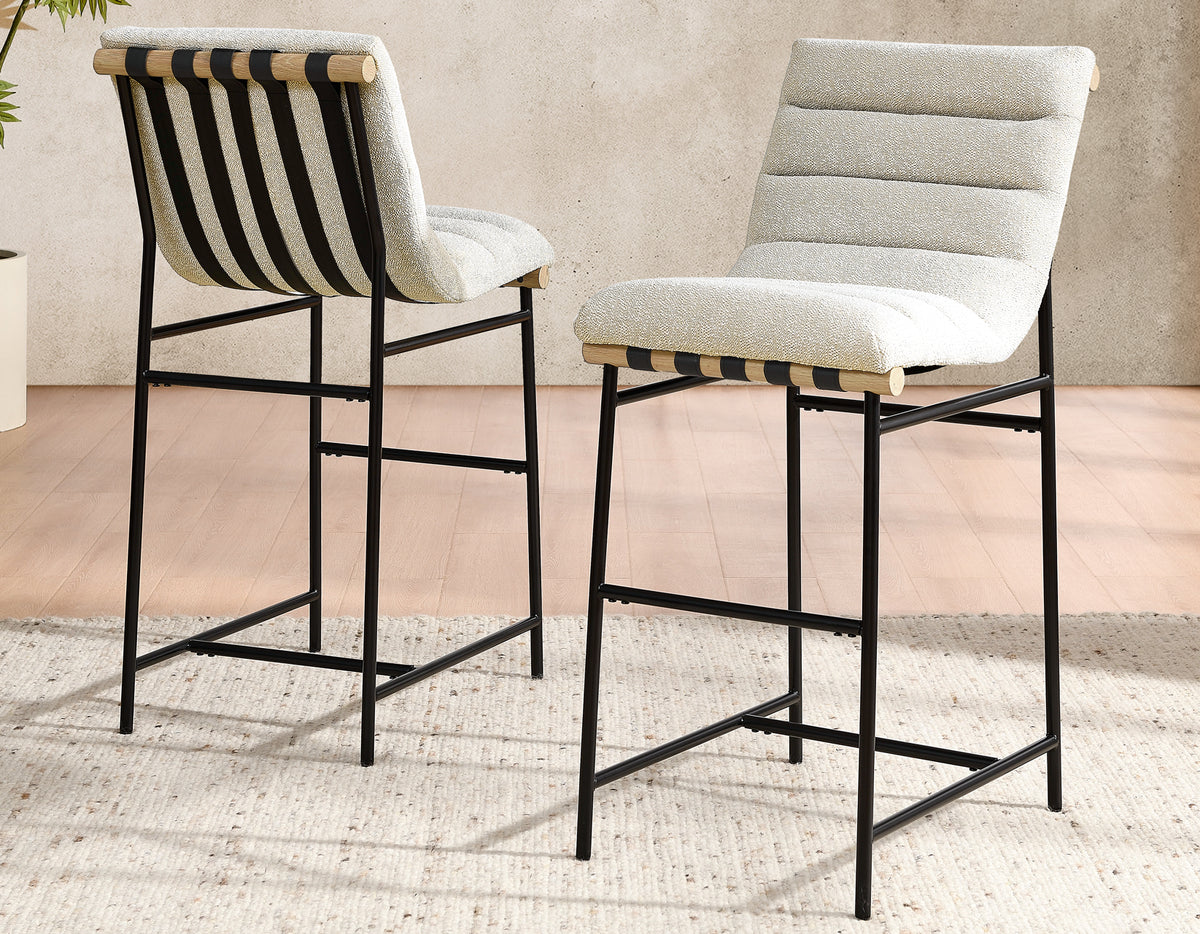 Nicco Black/Eggshell 30-inch Bar Chair, Set of 2 from Steve Silver - Luna Furniture