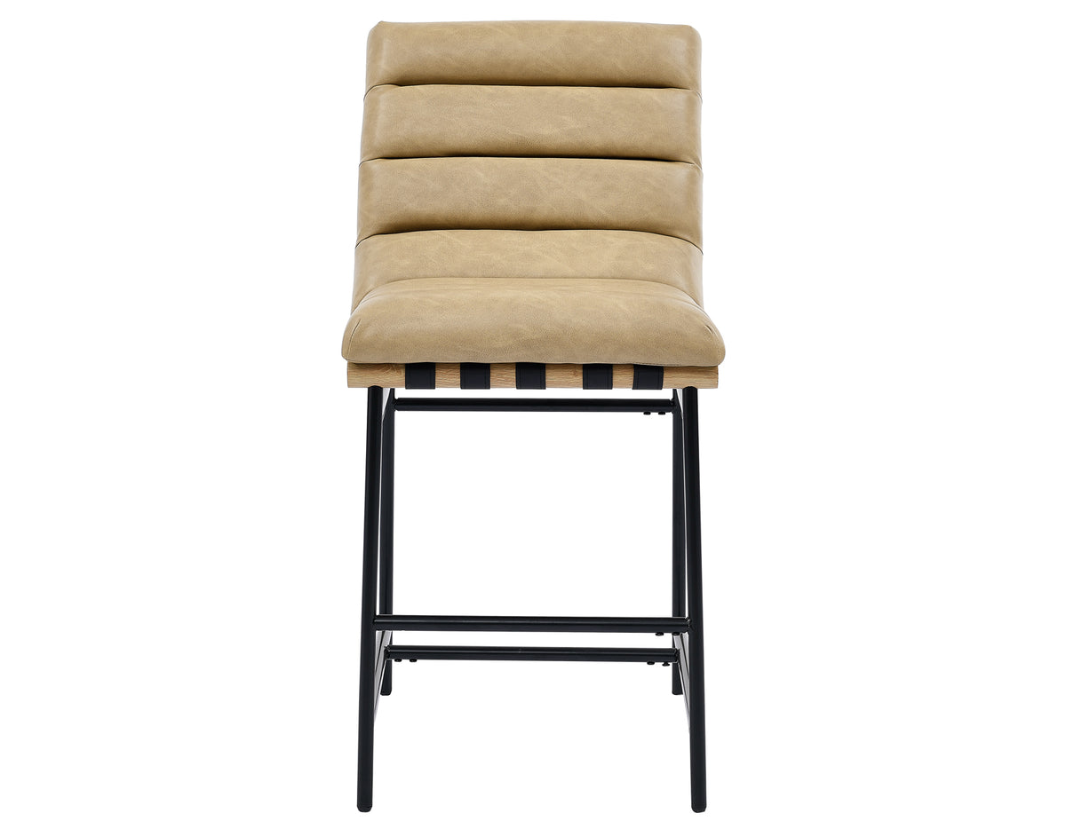 Nicco Black/Sand Vegan Leather 30-inch Bar Chair from Steve Silver - Luna Furniture