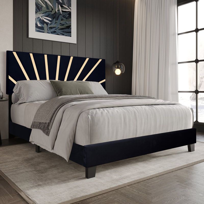 Nico Black Queen Platform Bed from Happy Homes - Luna Furniture