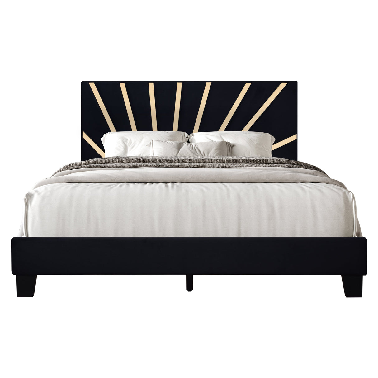 Nico Black Queen Platform Bed from Happy Homes - Luna Furniture