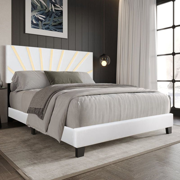 Nico White Queen Platform Bed