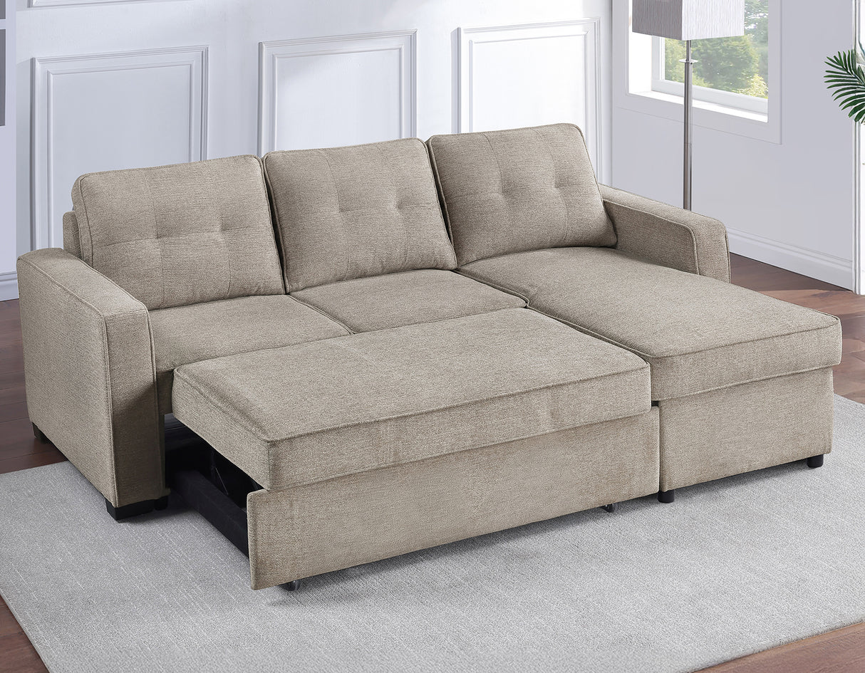 Noah Flippable, Convertible Storage Sleeper Chofa, Tan from Steve Silver - Luna Furniture
