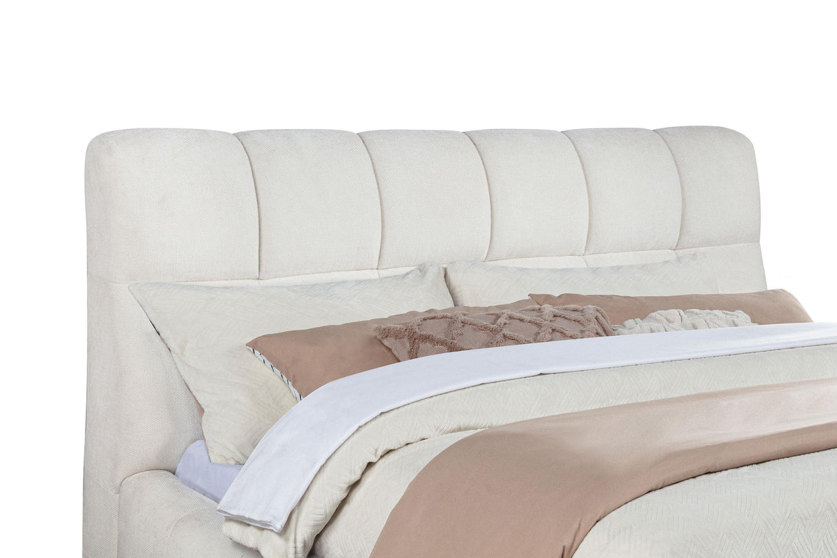 Nollet Cream 48-inch Upholstered California King Platform Bed from Coaster - Luna Furniture