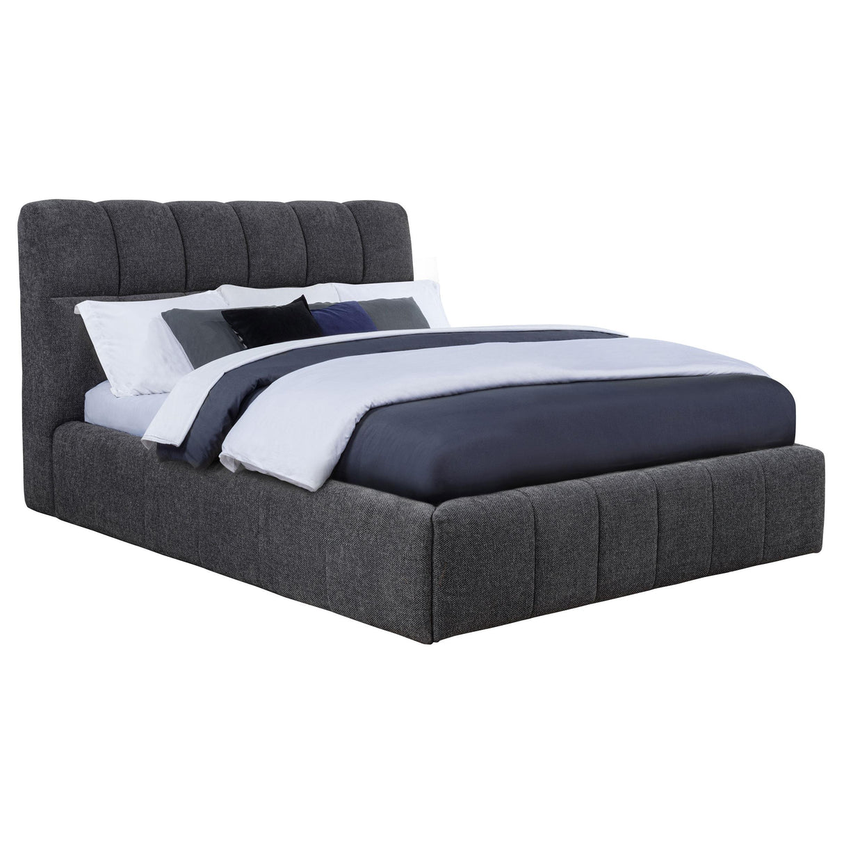 Nollet Gray 48-inch Upholstered California King Platform Bed from Coaster - Luna Furniture