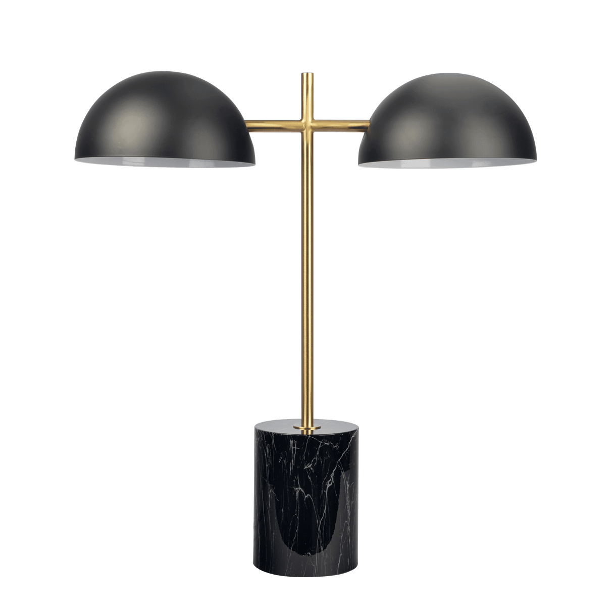 Nova Hydro Black Table Lamp with On/Off Switch Double Lamp with Faux Marble Base from Midinmod - Luna Furniture