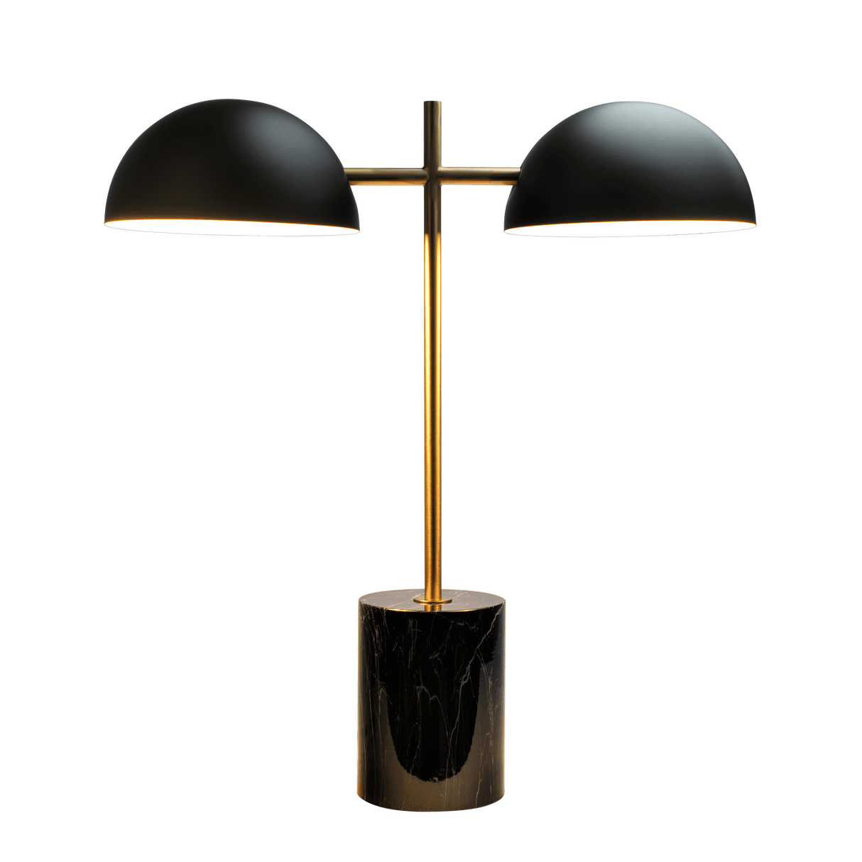 Nova Hydro Black Table Lamp with On/Off Switch Double Lamp with Faux Marble Base from Midinmod - Luna Furniture
