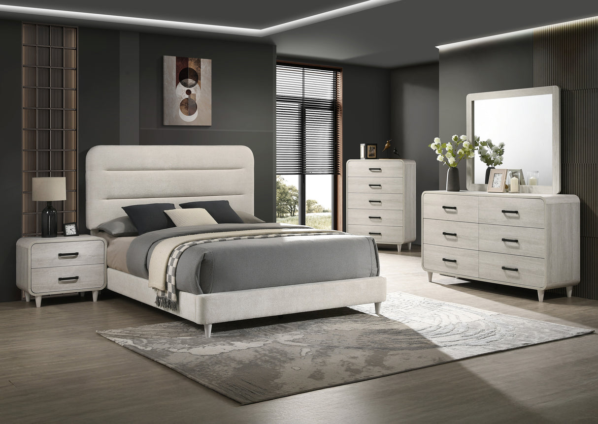 Nyomi White Upholstered Bedroom Set from Crown Mark - Luna Furniture