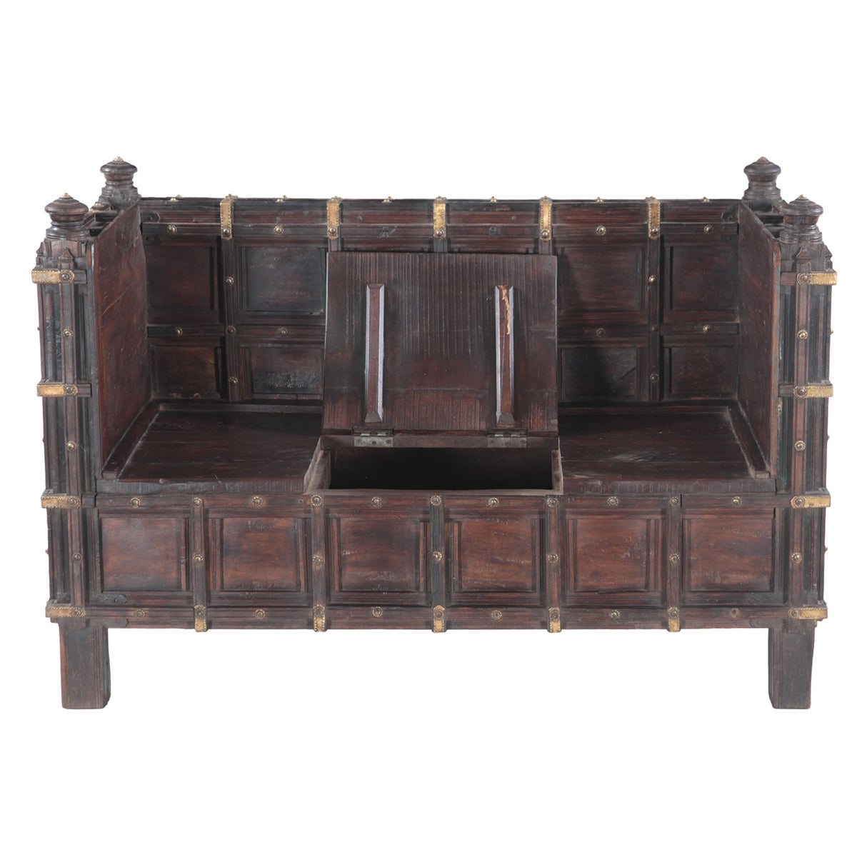 Large Wooden Sofa Crafted from Vintage Stick Box
