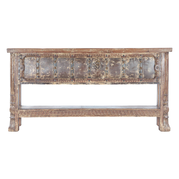 Wood Door Console Table with Bottom Shelf