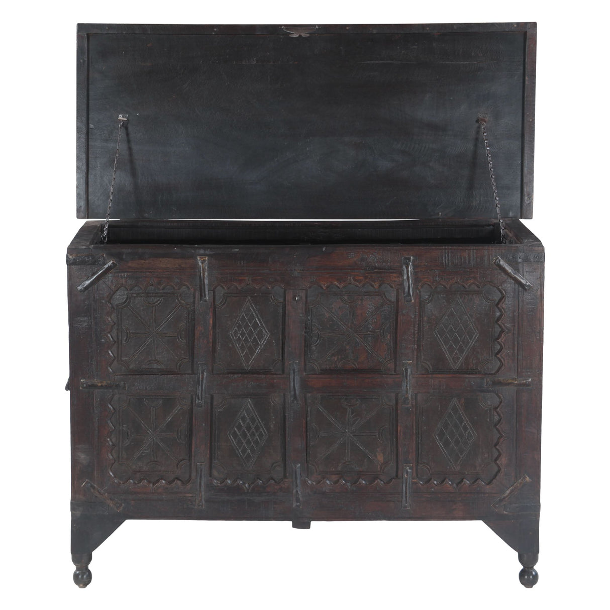 Wood Console Table with Built In Storage Box