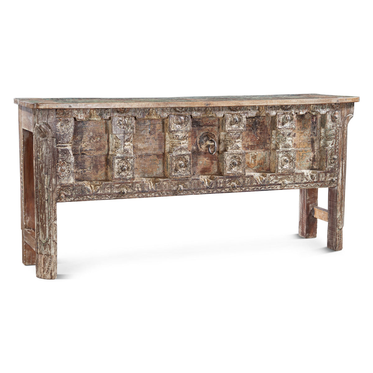 Finely Carved Reclaimed Door Console Table from Home Trends & Design - Luna Furniture