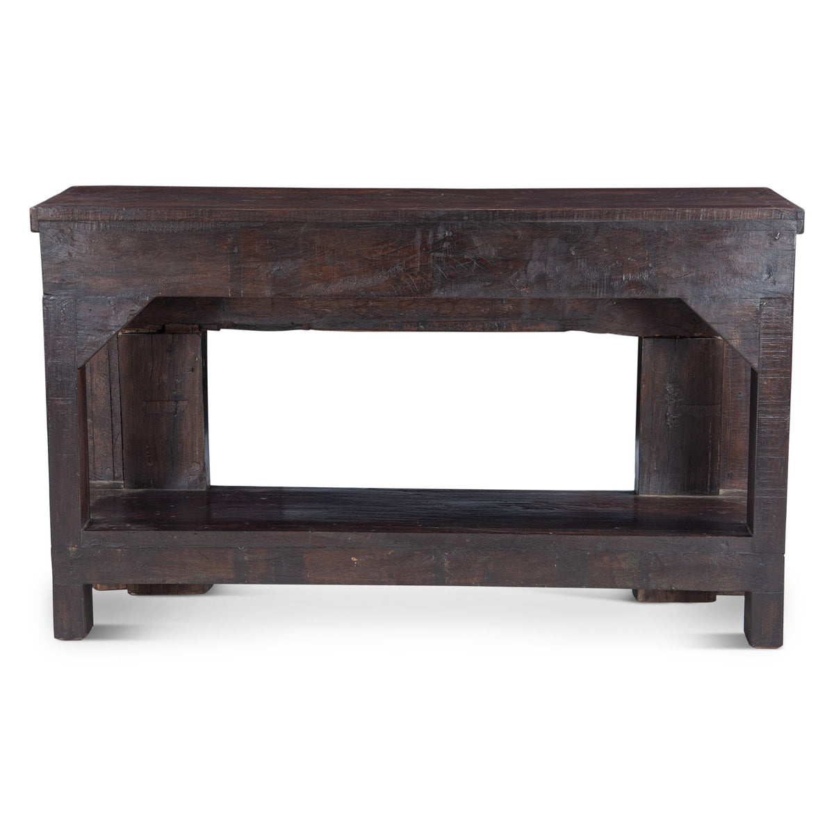 Hand Carved Wood Console Table with Bottom Shelf from Home Trends & Design - Luna Furniture