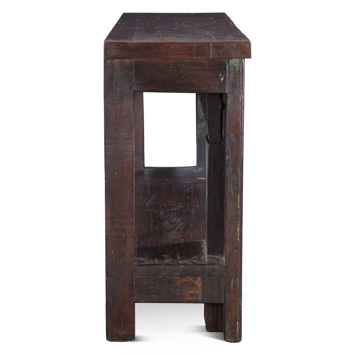 Hand Carved Wood Console Table with Bottom Shelf from Home Trends & Design - Luna Furniture