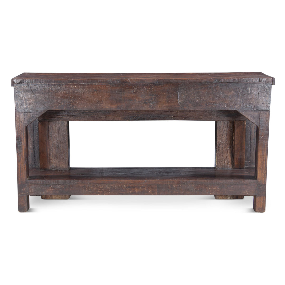 Hand Carved Wood Console Table with Bottom Shelf from Home Trends & Design - Luna Furniture