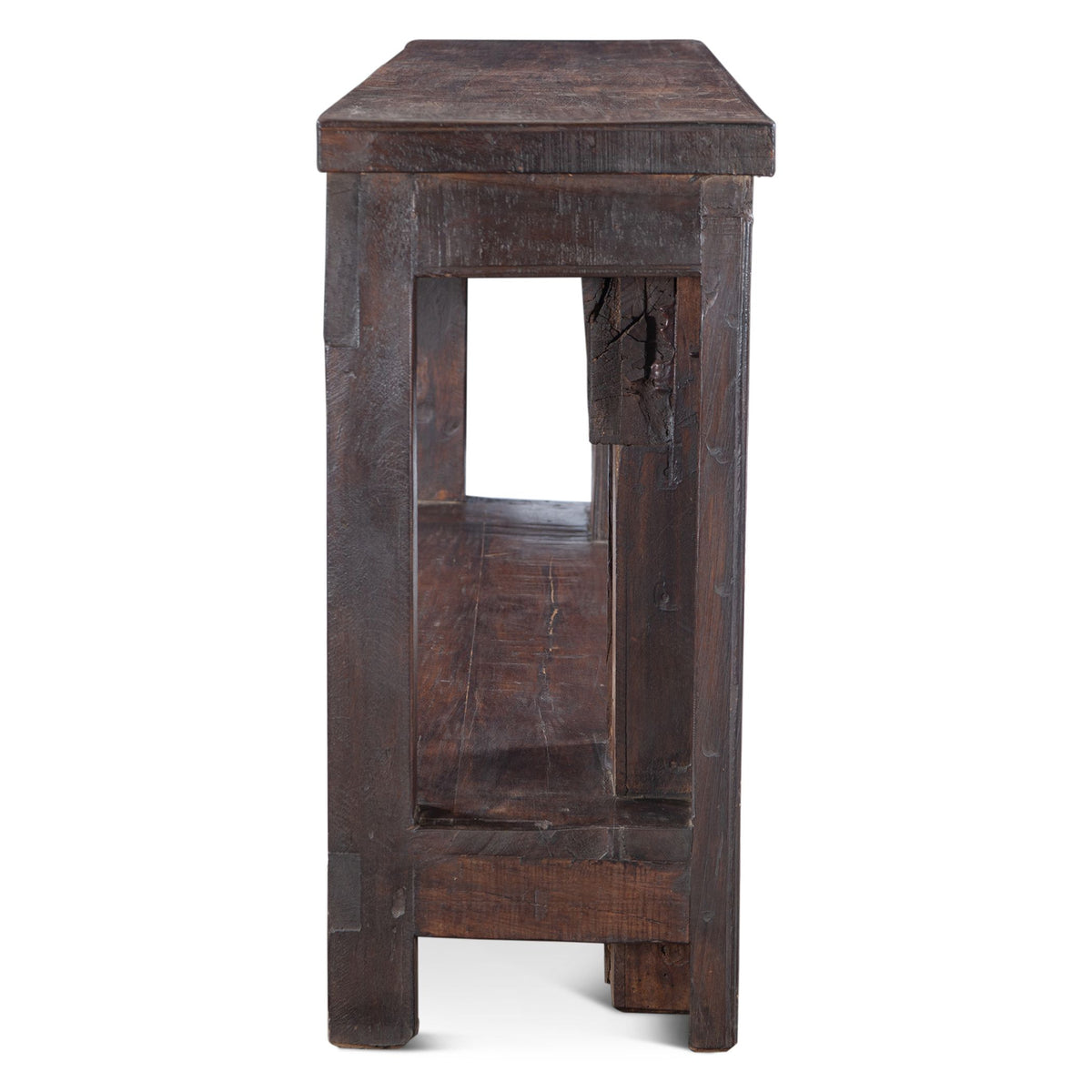 Hand Carved Wood Console Table with Bottom Shelf from Home Trends & Design - Luna Furniture