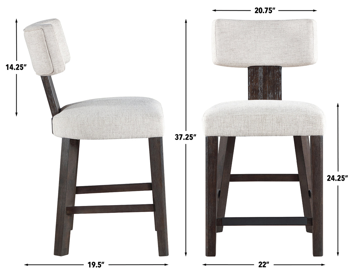 Oakley Charcoal Brown Counter Height Chair, Set of 2 from Steve Silver - Luna Furniture