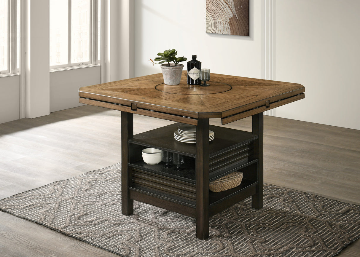 Oakly Brown Round/Square Counter Height Table from Crown Mark - Luna Furniture