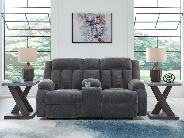 Observation Steel Power Reclining Loveseat with Console